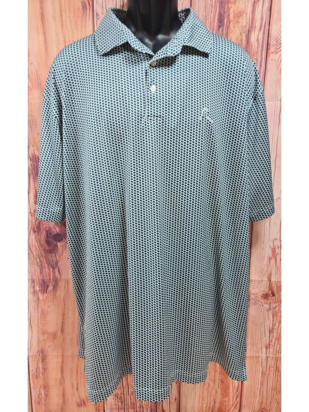 Rhoback Mens Performance Green Texas Print Polo XXL